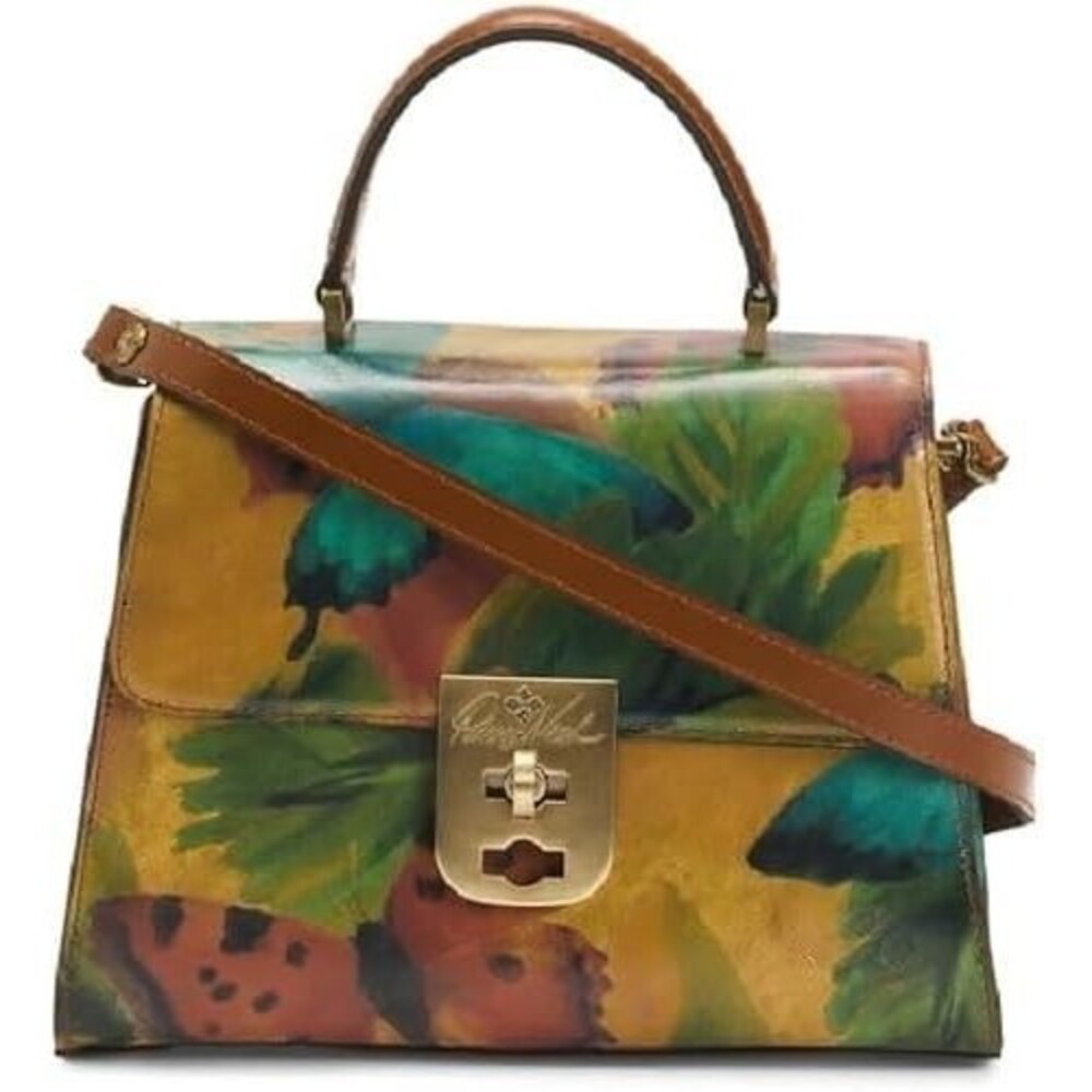 PATRICIA NASH CHAUNCY WATERCOLOR BUTTERFLY LEATHER SATCHEL PURSE NWT BAG